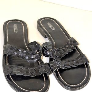 Seychelles Women's Leather Black Braided Slip-On‎ Flat Sandals Size 9